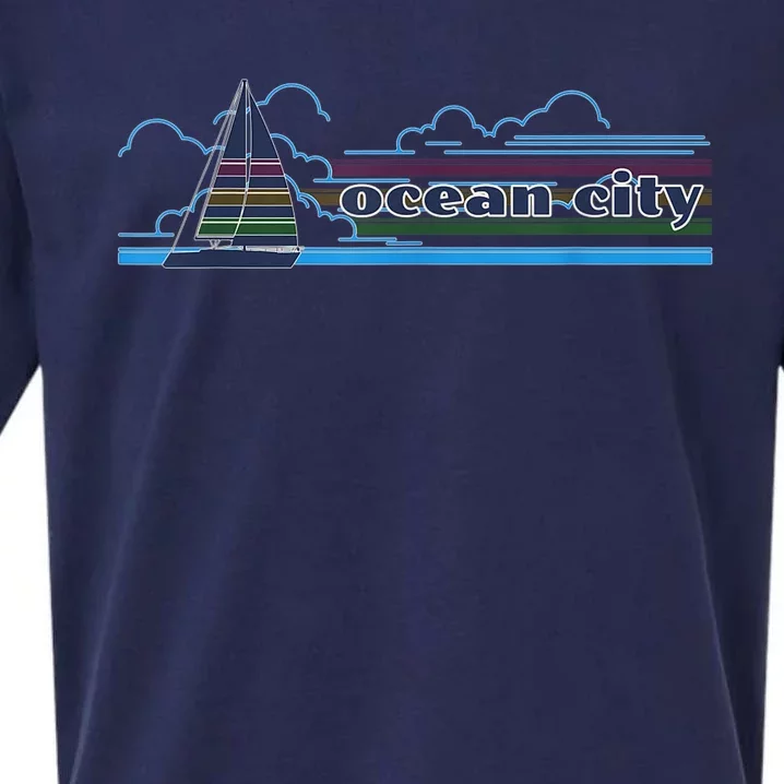 Ocean City Maryland Beach Day Sun and Fun Summer Apparel Sueded Cloud Jersey T-Shirt