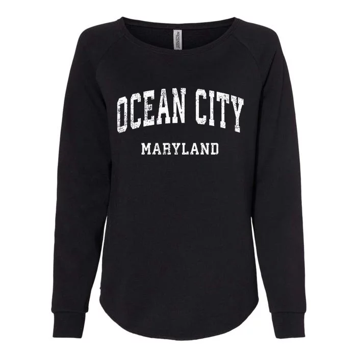 Ocean City Maryland MD Vintage Athletic Sports Design Womens California Wash Sweatshirt