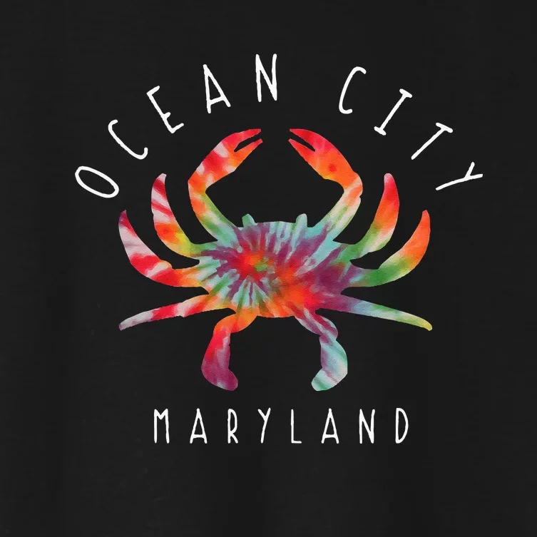 Ocean City Maryland Crab Tie Dye Summer Vacation Women's Crop Top Tee