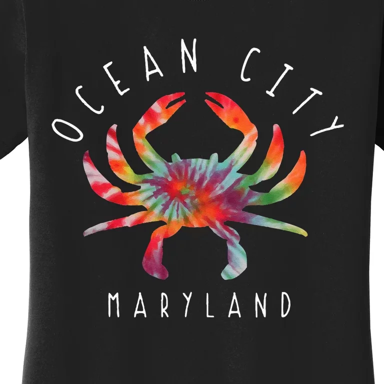 Ocean City Maryland Crab Tie Dye Summer Vacation Women's T-Shirt