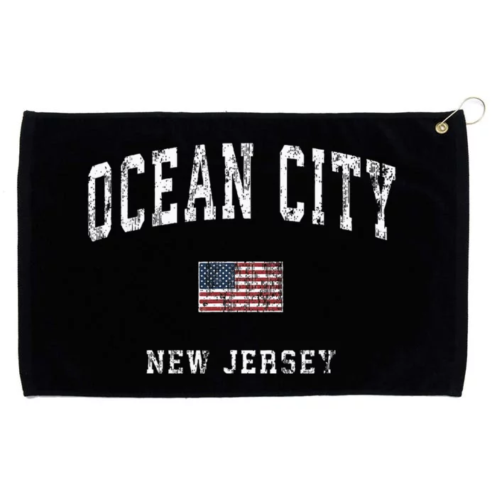 Ocean City New Jersey Nj Vintage American Flag Sports Grommeted Golf Towel