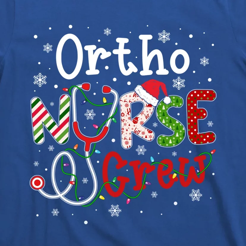 Ortho Christmas Nurse Crew Funny Nursing Christmas Pattern Gift T-Shirt