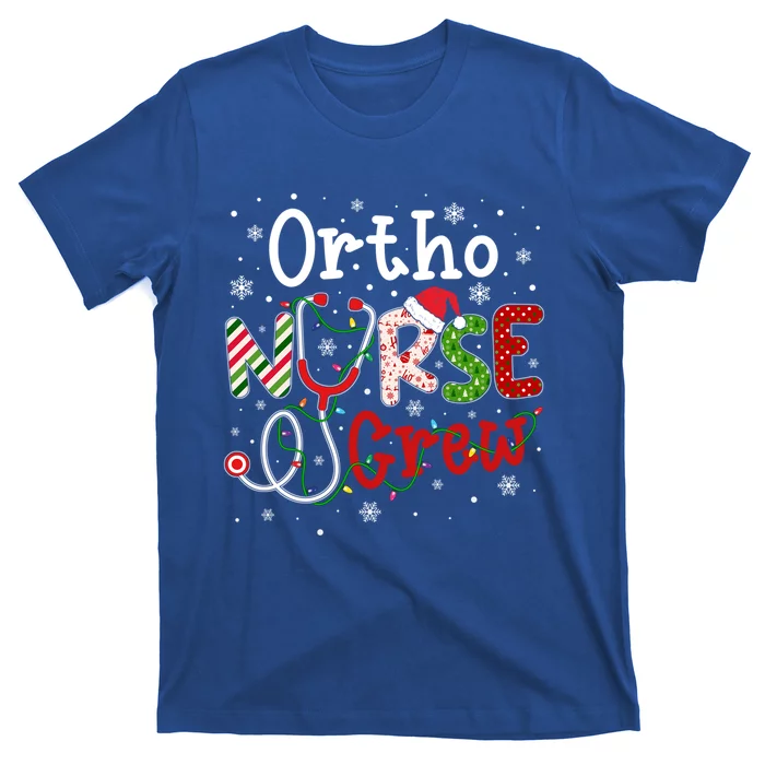 Ortho Christmas Nurse Crew Funny Nursing Christmas Pattern Gift T-Shirt