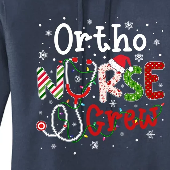 Ortho Christmas Nurse Crew Funny Nursing Christmas Pattern Gift Women's Pullover Hoodie