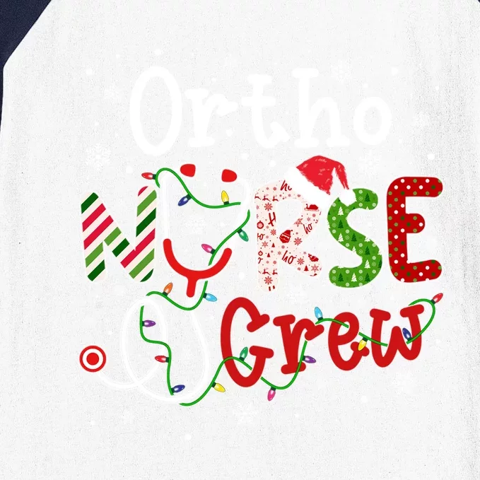 Ortho Christmas Nurse Crew Funny Nursing Christmas Pattern Gift Baseball Sleeve Shirt