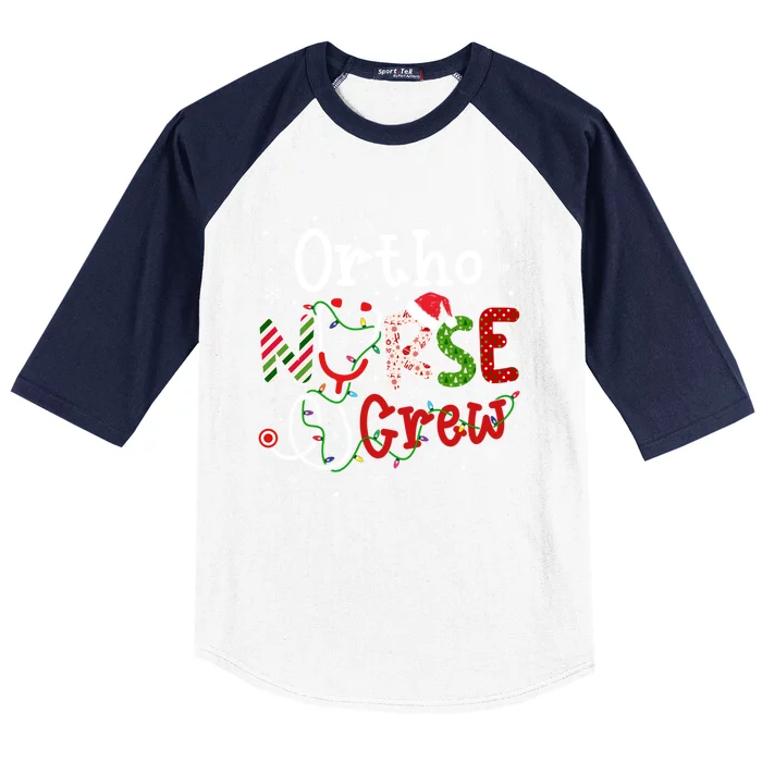 Ortho Christmas Nurse Crew Funny Nursing Christmas Pattern Gift Baseball Sleeve Shirt