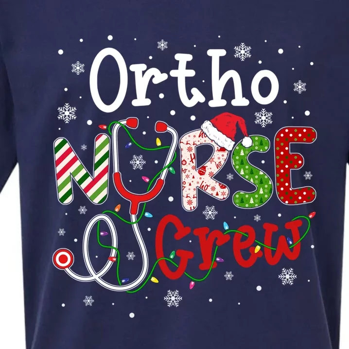 Ortho Christmas Nurse Crew Funny Nursing Christmas Pattern Gift Sueded Cloud Jersey T-Shirt