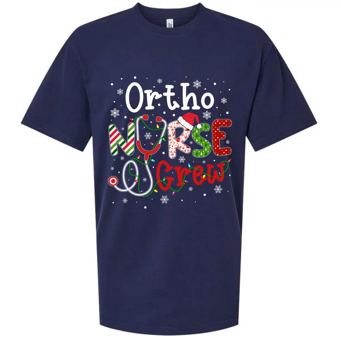 Ortho Christmas Nurse Crew Funny Nursing Christmas Pattern Gift Sueded Cloud Jersey T-Shirt