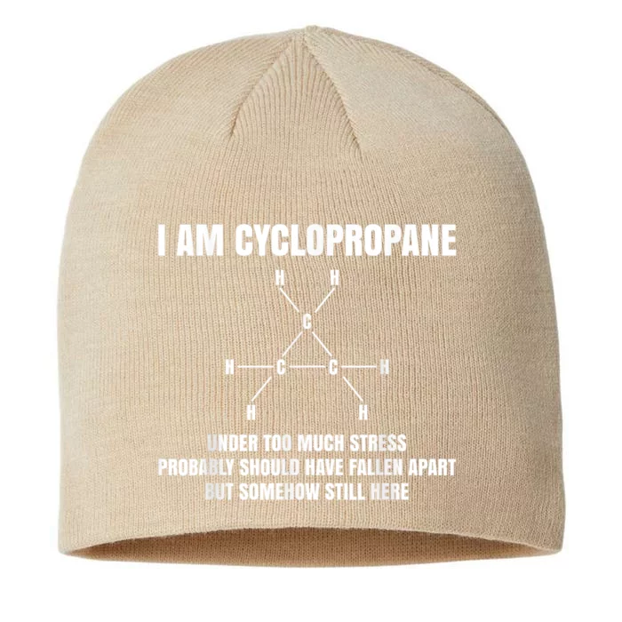 Organic Chemistry Nerd Gift Cyclopropane Stress Joke 8 1/2in Sustainable Knit Beanie