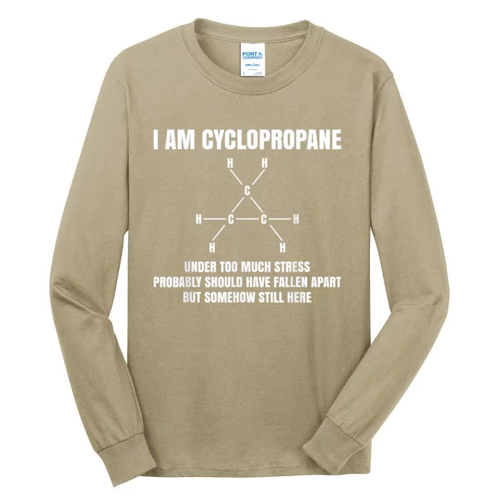 Organic Chemistry Nerd Gift Cyclopropane Stress Joke Tall Long Sleeve T-Shirt