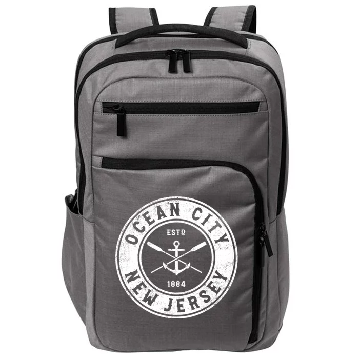 Ocean City New Jersey Nj Vintage Boat Anchor & Oars Impact Tech Backpack