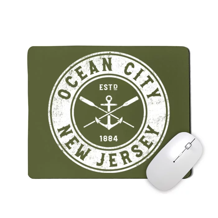 Ocean City New Jersey Nj Vintage Boat Anchor & Oars Mousepad