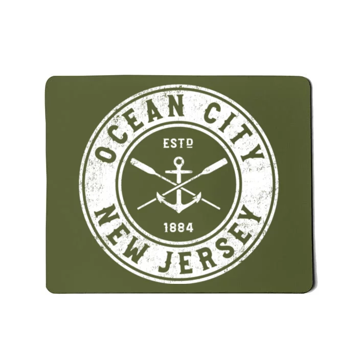 Ocean City New Jersey Nj Vintage Boat Anchor & Oars Mousepad