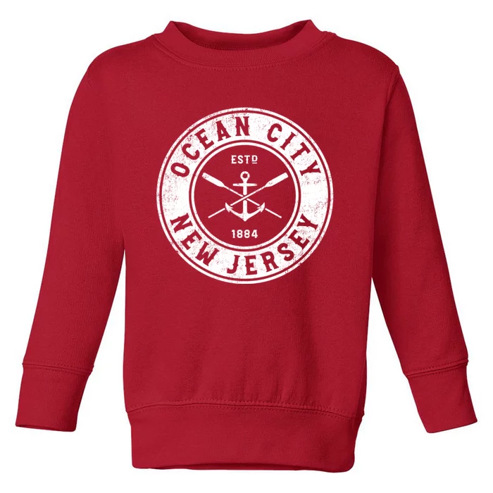 Ocean City New Jersey Nj Vintage Boat Anchor & Oars Toddler Sweatshirt