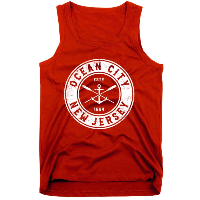 Ocean City New Jersey Nj Vintage Boat Anchor & Oars Tank Top