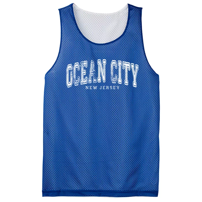 Ocean City New Jersey Vintage Retro Us City State Travel Funny Gift Mesh Reversible Basketball Jersey Tank