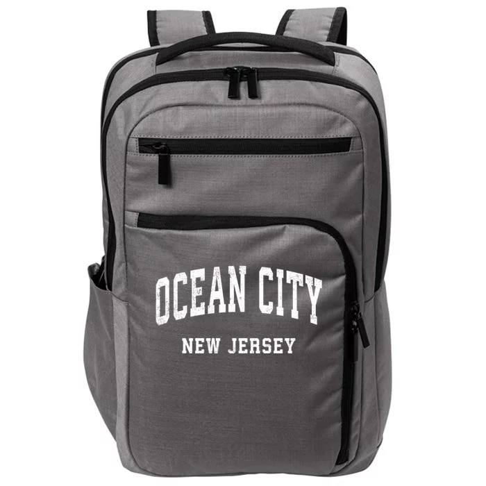 Ocean City New Jersey Nj Vintage Athletic Sports Design Impact Tech Backpack