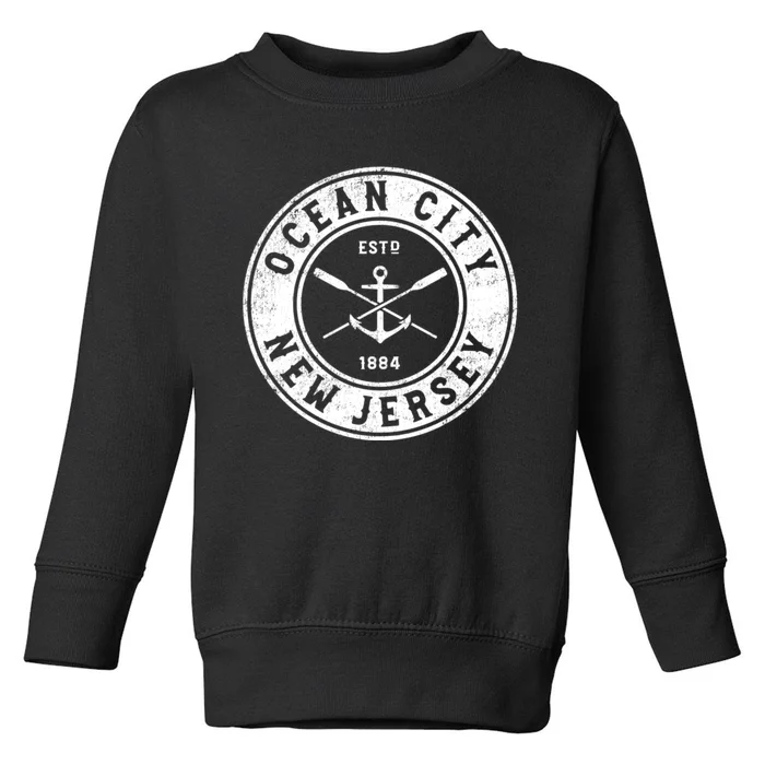 Ocean City New Jersey Nj Vintage Boat Anchor & Oars Toddler Sweatshirt