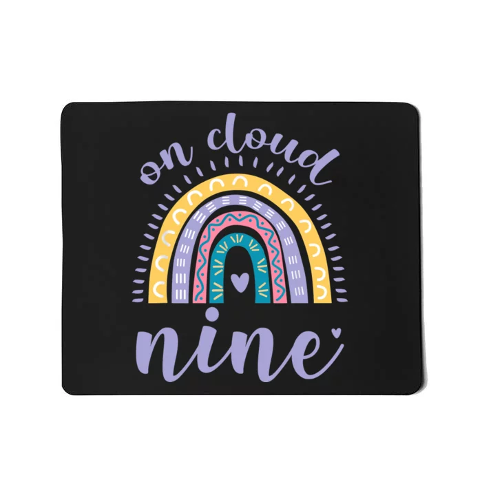 On Cloud Nine 9th Birthday 9 Years Old Rainbow Mousepad