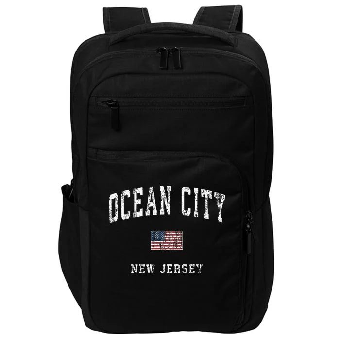 Ocean City New Jersey Nj American Flag Sports Impact Tech Backpack