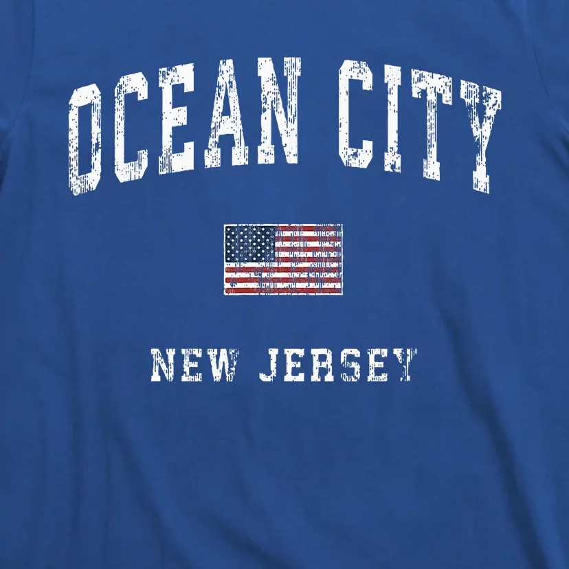 Ocean City New Jersey Nj American Flag Sports T-Shirt