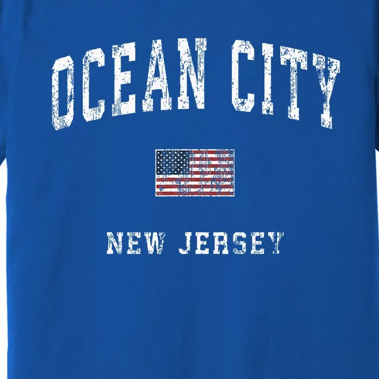 Ocean City New Jersey Nj American Flag Sports Premium T-Shirt