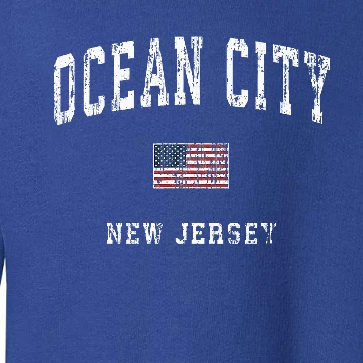 Ocean City New Jersey Nj American Flag Sports Toddler Sweatshirt