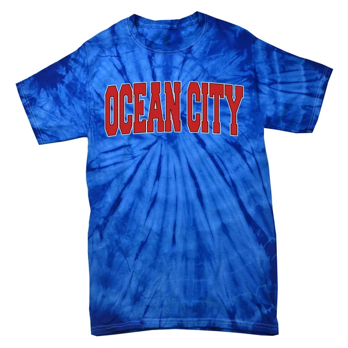 Ocean City Nj New Jersey Varsity Style Usa Vintage Sports Cute Gift Tie-Dye T-Shirt