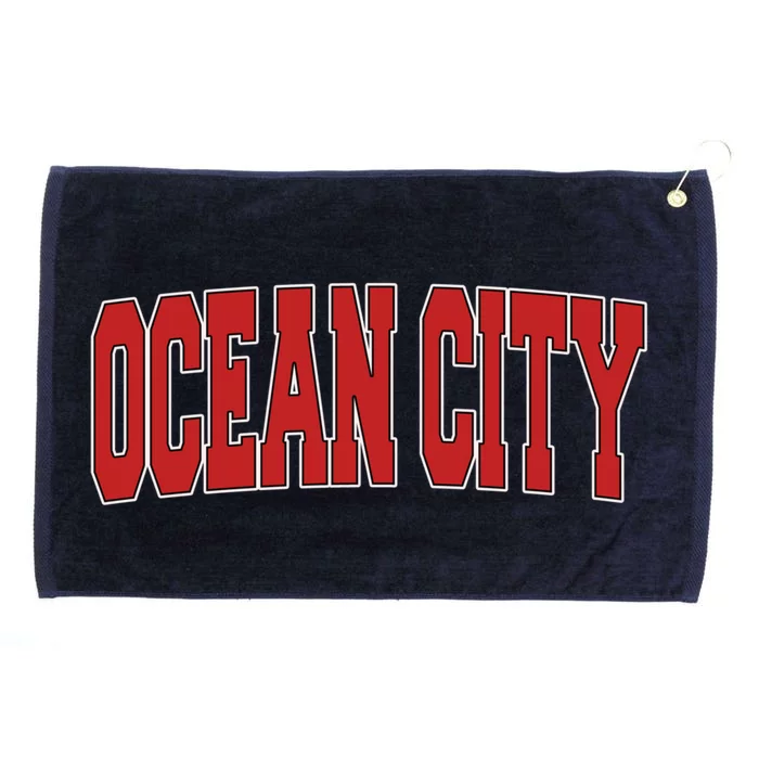 Ocean City Nj New Jersey Varsity Style Usa Vintage Sports Cute Gift Grommeted Golf Towel