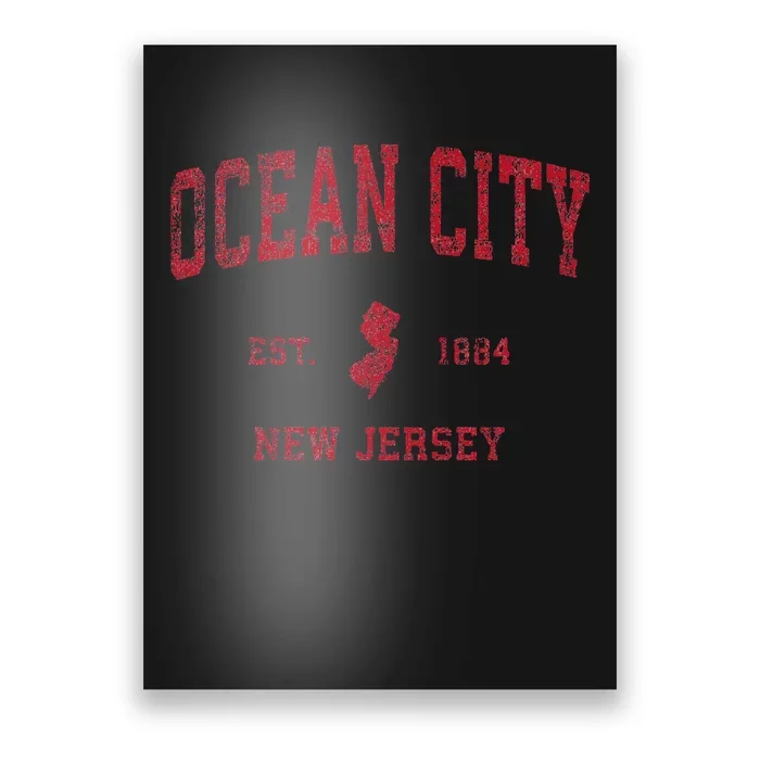 Ocean City New Jersey Nj Vintage Sports Design Poster