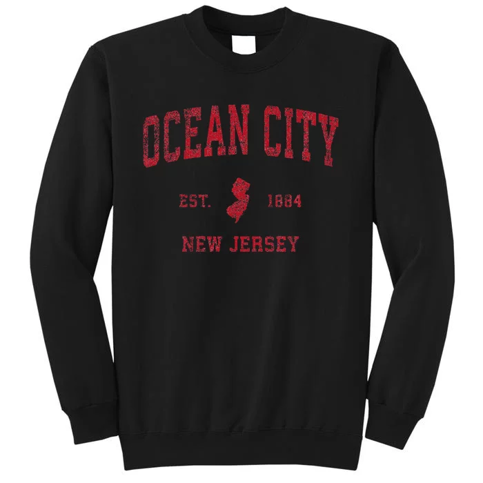 Ocean City New Jersey Nj Vintage Sports Design Tall Sweatshirt