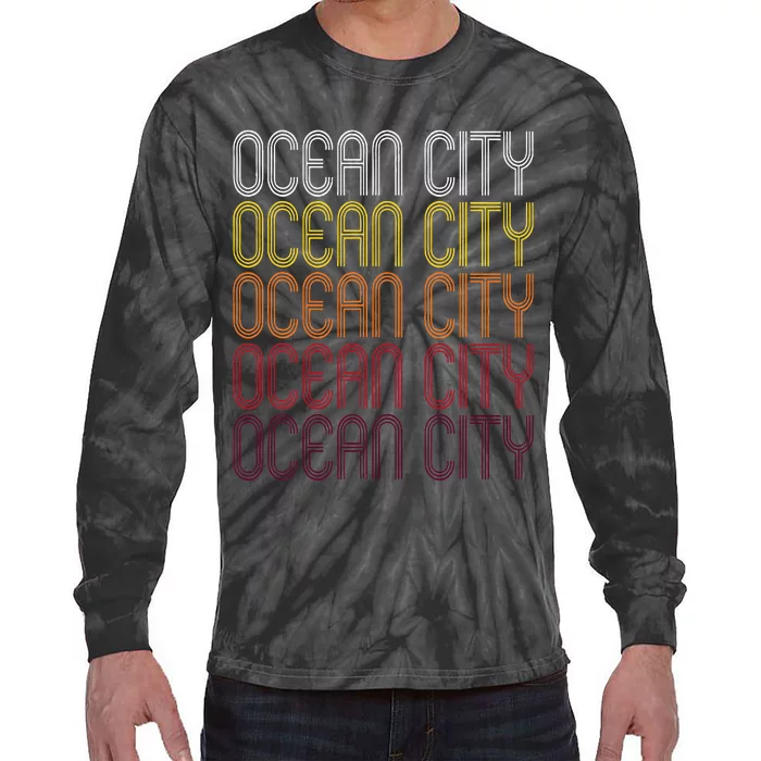 Ocean City Nj Vintage Style New Jersey Tie-Dye Long Sleeve Shirt