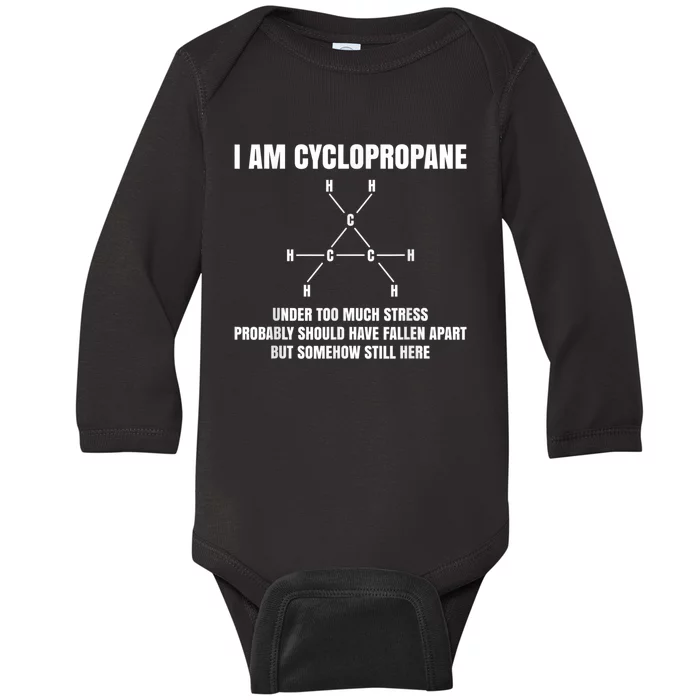 Organic Chemistry Nerd Cyclopropane Stress Joke Baby Long Sleeve Bodysuit