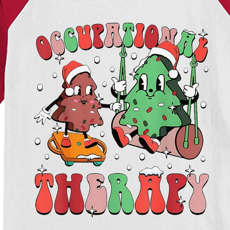 Ot Christmas Occupational Therapy Therapist Ot Ota Xmas Kids Colorblock Raglan Jersey