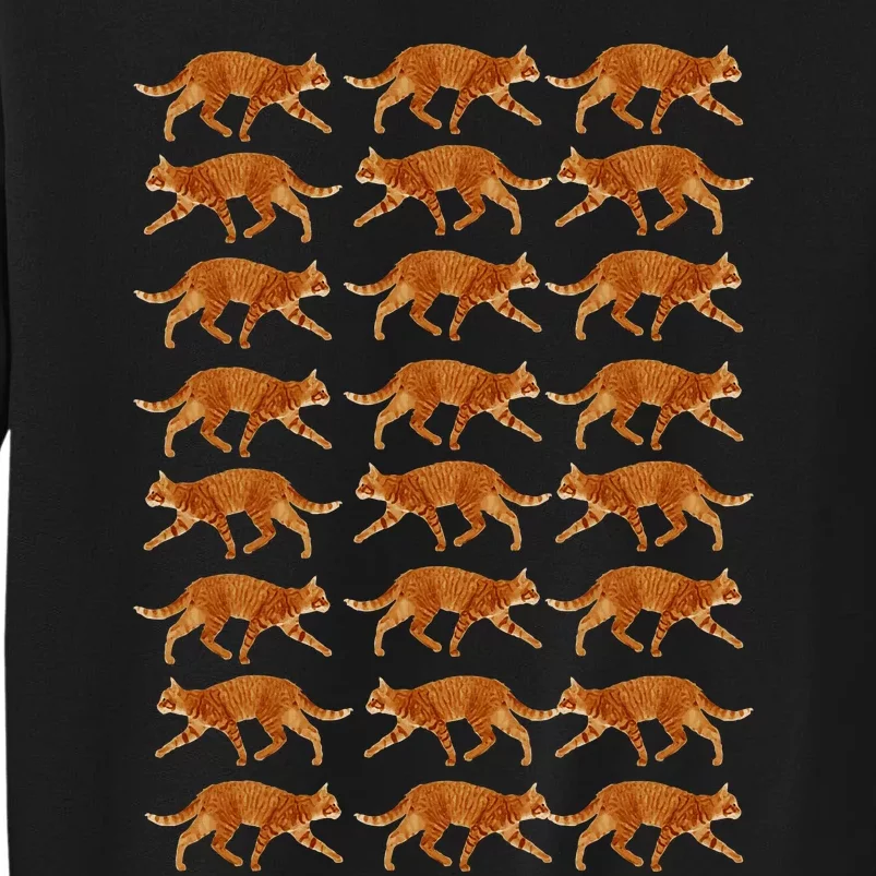 Orange Cat  Orange Tabby Cat lovers pattern Tall Sweatshirt