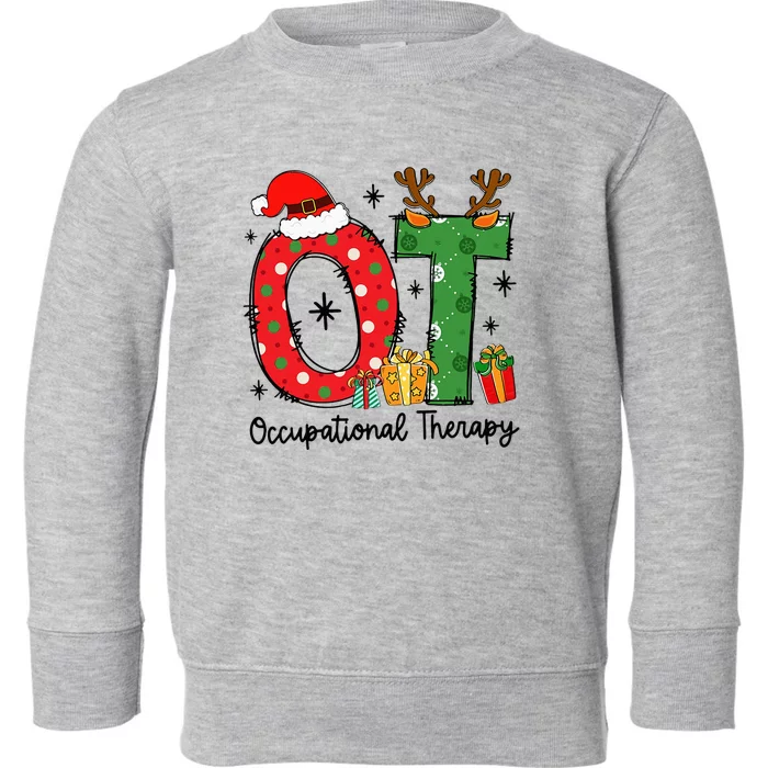 OT Christmas Occupational Therapy Therapist Merry OT Xmas Toddler Sweatshirt