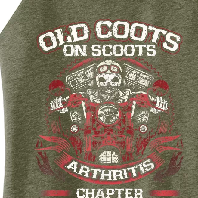 Old Coots On Scoots Biker Motorcycles Retirement Funny Women’s Perfect Tri Rocker Tank