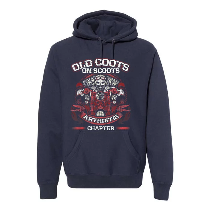 Old Coots On Scoots Biker Motorcycles Retirement Funny Premium Hoodie