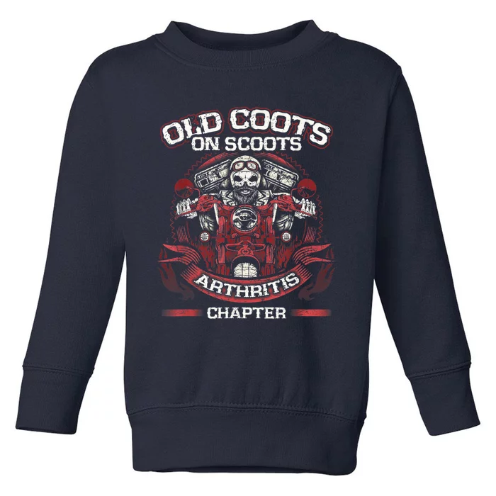 Old Coots On Scoots Biker Motorcycles Retirement Funny Toddler Sweatshirt