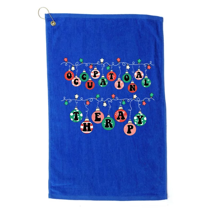 OT Christmas Occupational Therapy Therapist OT Merry Xmas Platinum Collection Golf Towel