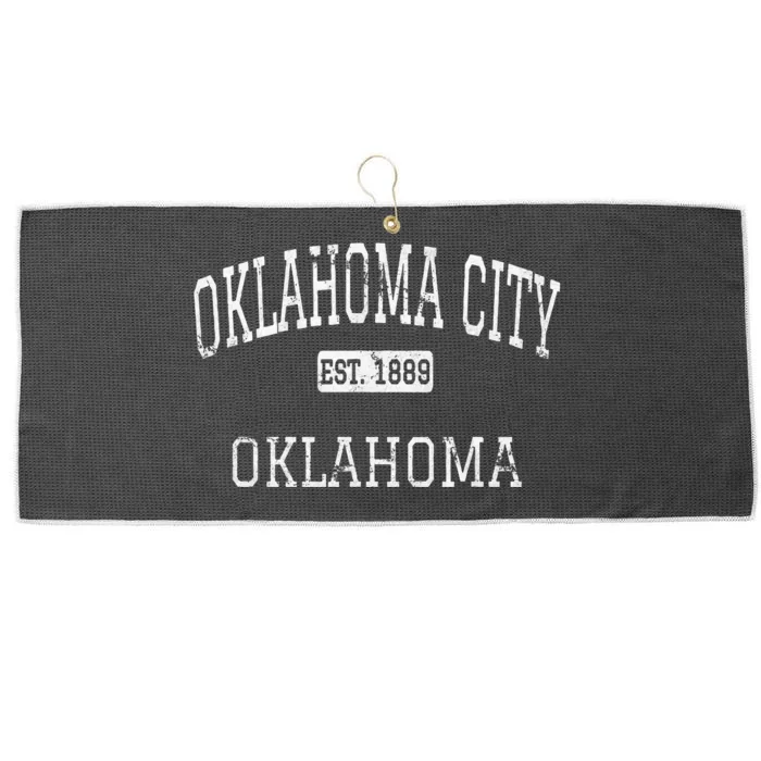 Oklahoma City Oklahoma Ok Vintage Large Microfiber Waffle Golf Towel