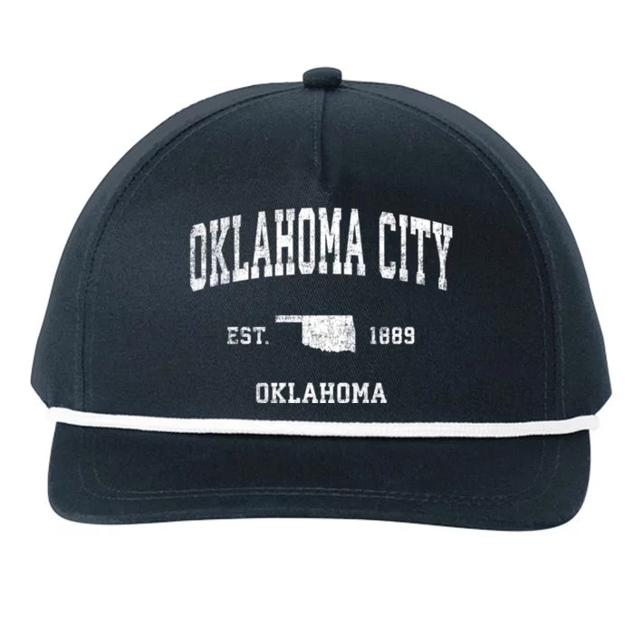 Oklahoma City Oklahoma Ok Vintage Sports Snapback Five-Panel Rope Hat