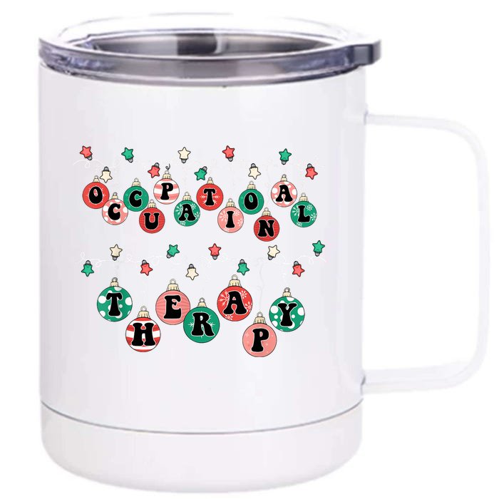 Ot Christmas Occupational Therapy Therapist Ot Merry Xmas Front & Back 12oz Stainless Steel Tumbler Cup