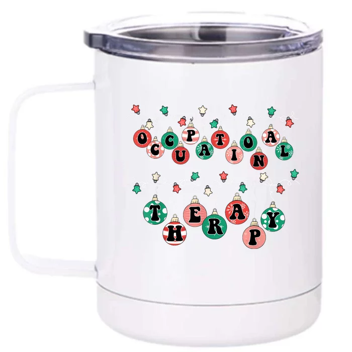 Ot Christmas Occupational Therapy Therapist Ot Merry Xmas Front & Back 12oz Stainless Steel Tumbler Cup