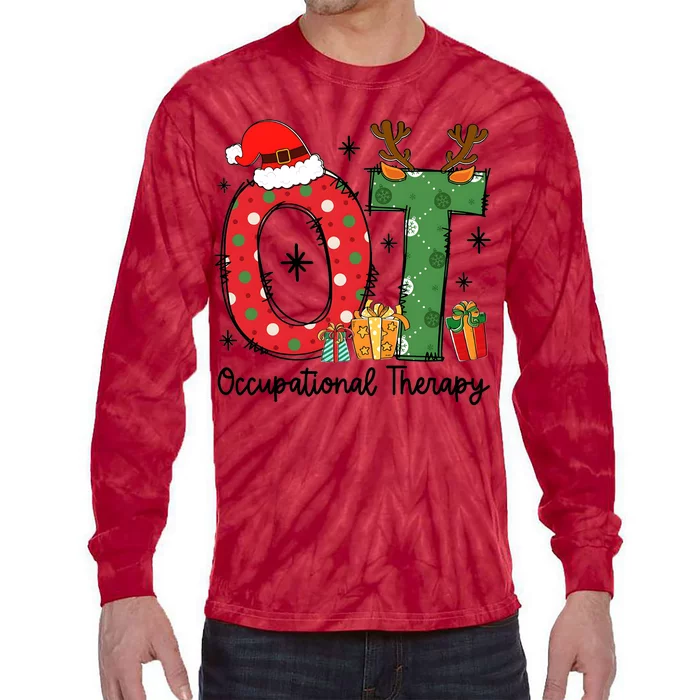 Ot Christmas Occupational Therapist Tie-Dye Long Sleeve Shirt