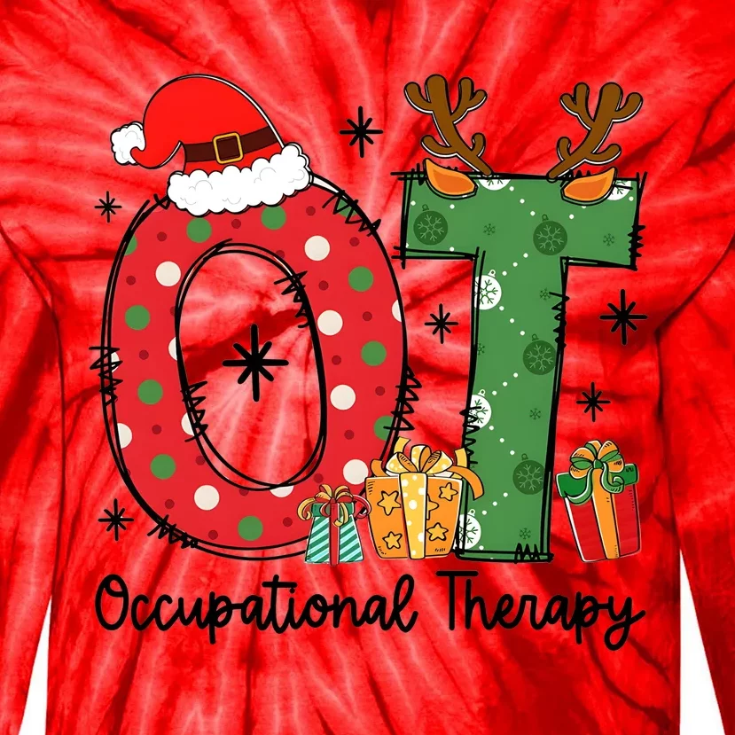 Ot Christmas Occupational Therapist Tie-Dye Long Sleeve Shirt