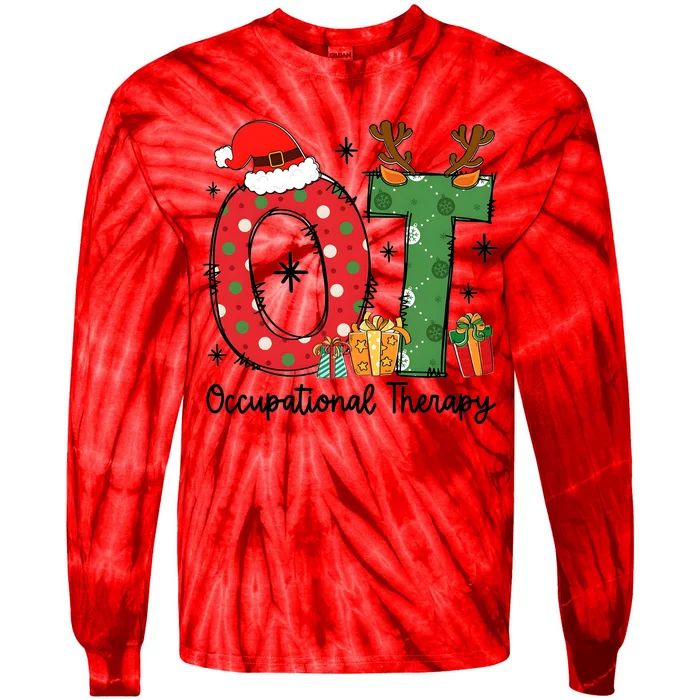 Ot Christmas Occupational Therapist Tie-Dye Long Sleeve Shirt