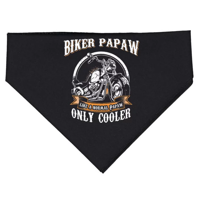 Only Cool Papaw Rides Motorcycles Rider Gift USA-Made Doggie Bandana