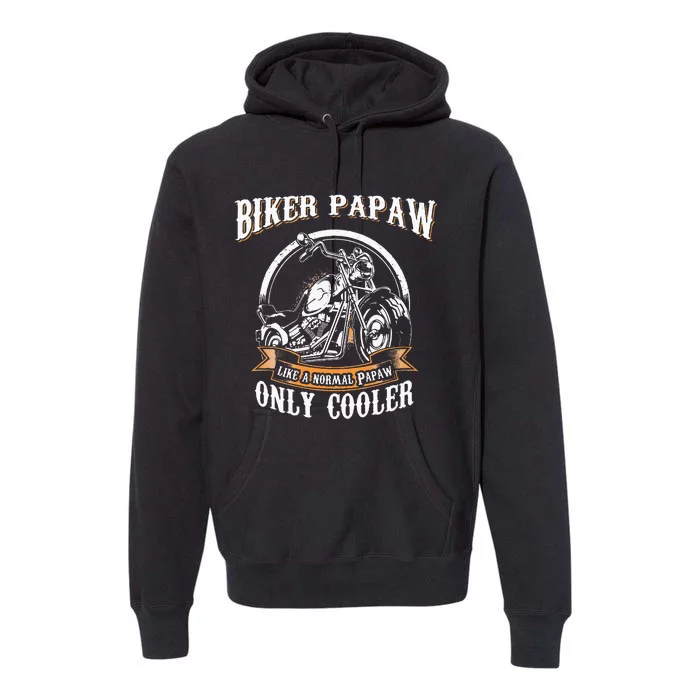 Only Cool Papaw Rides Motorcycles Rider Gift Premium Hoodie