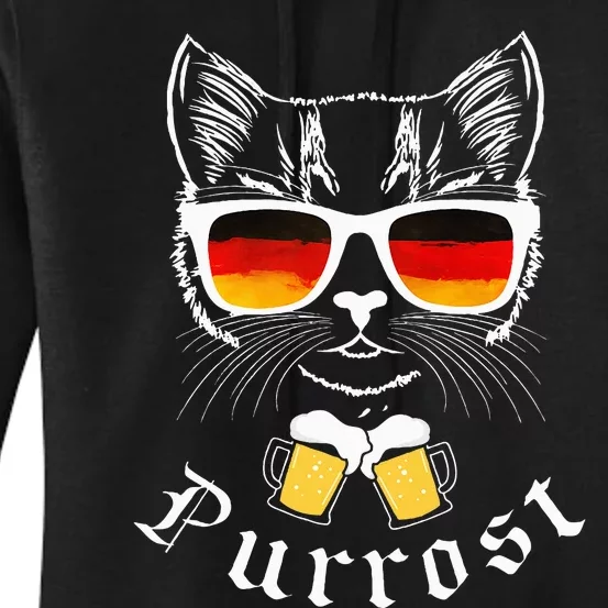 Oktoberfest Cat Pun Prost Celebration Women's Pullover Hoodie